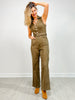 Sleeveless Stretch Twill Denim Jumpsuit