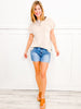 Basic Obsession Short Sleeve Knit Top with Front Accent Pocket