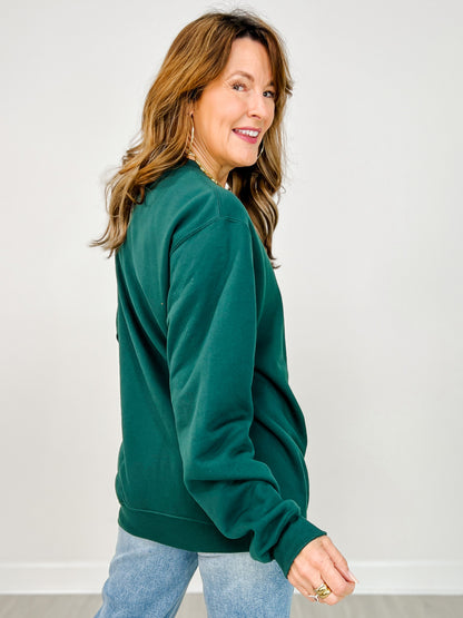 Patchwork Christmas Tree Graphic Sweatshirt