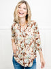 Fading Like a Flower Gabby V-Neck 3/4 Length Sleeve Top