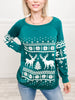 RUDOLPH GRAPHIC FRENCH TERRY WIDE NECK SWEATSHIRT