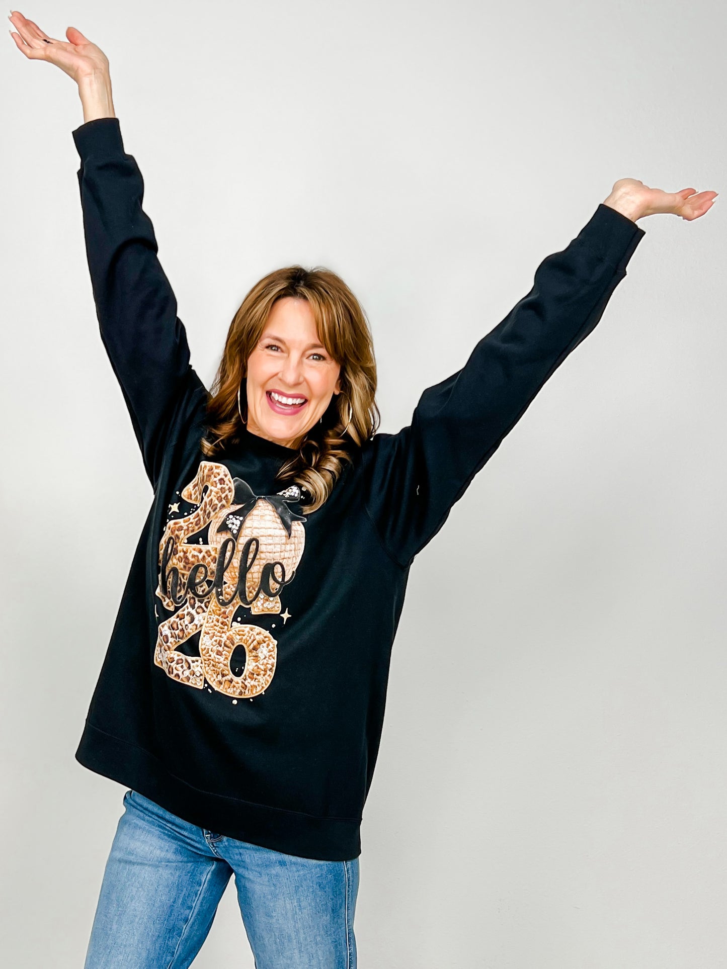 Hello 2026 Leopard Graphic Tee