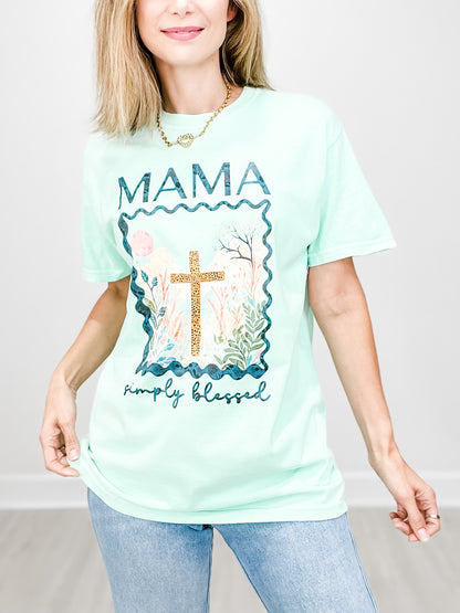 Mama Simply Blessed Graphic Tee