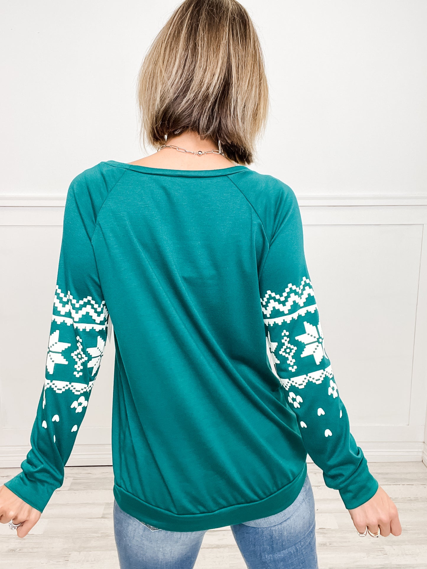 RUDOLPH GRAPHIC FRENCH TERRY WIDE NECK SWEATSHIRT