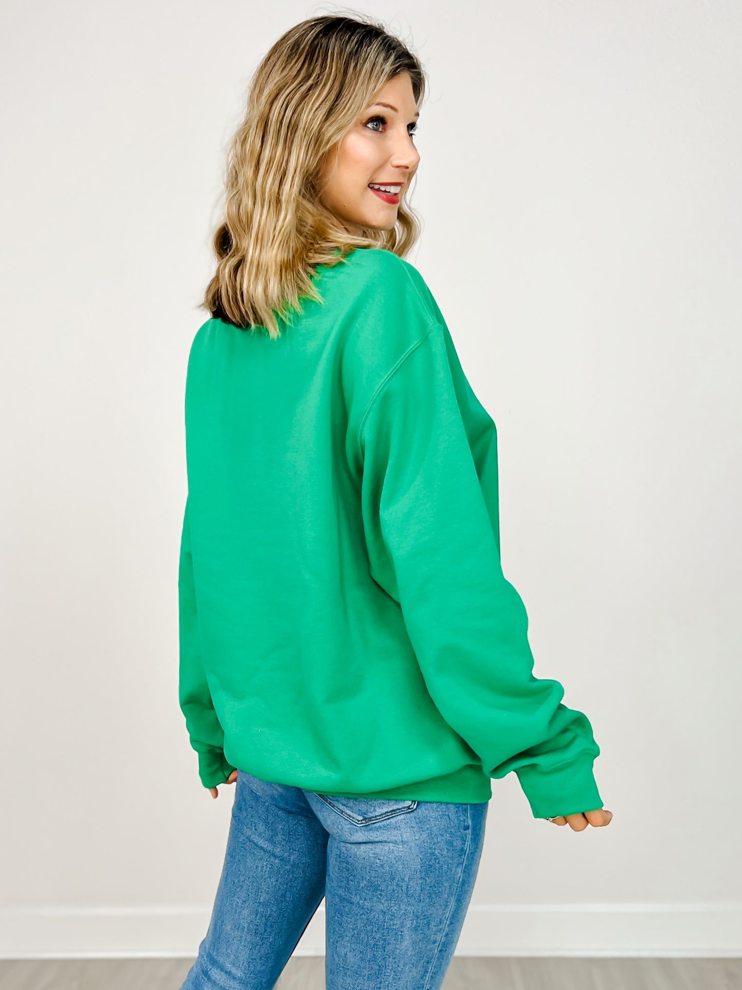 Embroidered Reindeer Graphic Sweatshirt