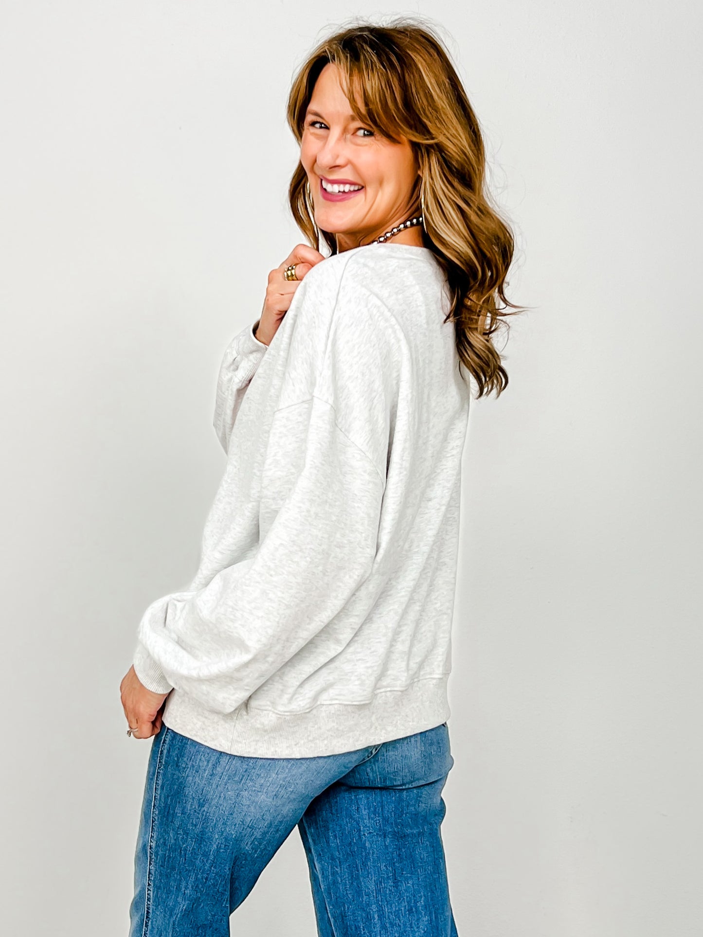 Heart Cake Embroidery Pearl Terry Top