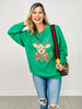 Embroidered Reindeer Graphic Sweatshirt