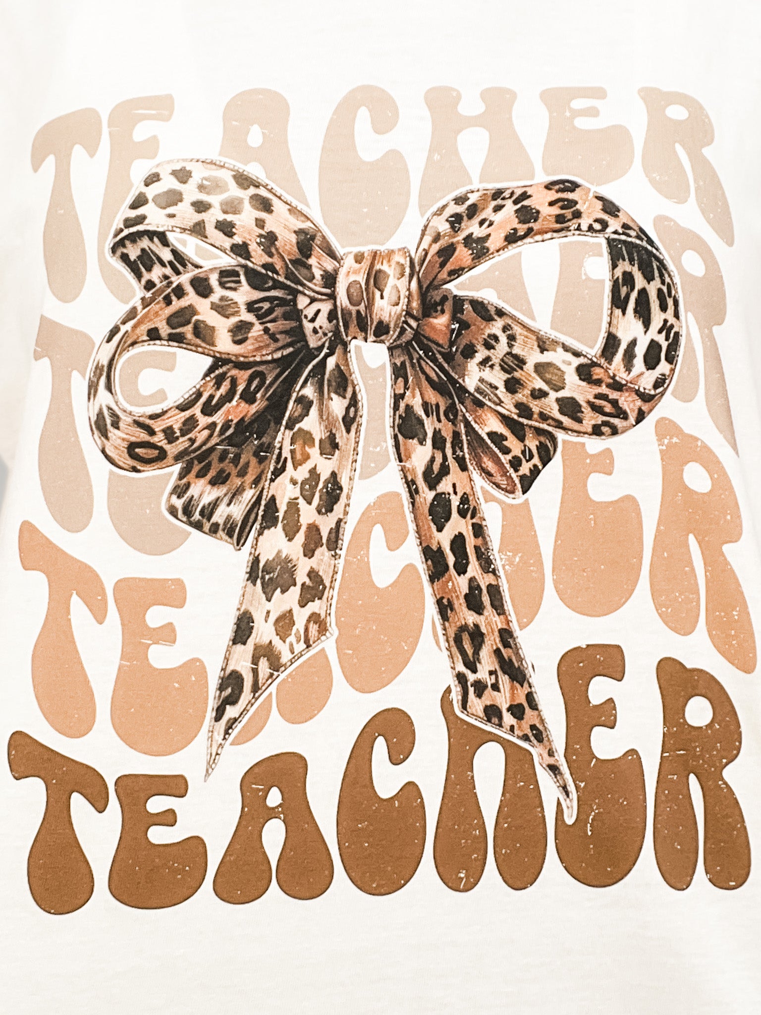 Teacher Leopard Bow Graphic Tee