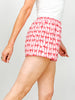 Bow Heart Print Elastic Waist with Side Pockets Shorts