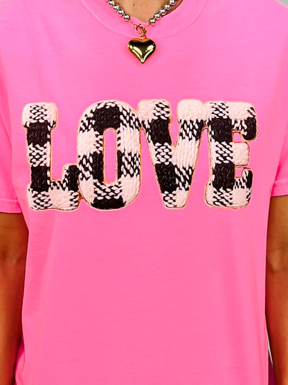 Plaid Love Graphic Top