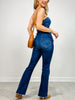 Western Detailed Belted Bustier Denim Top