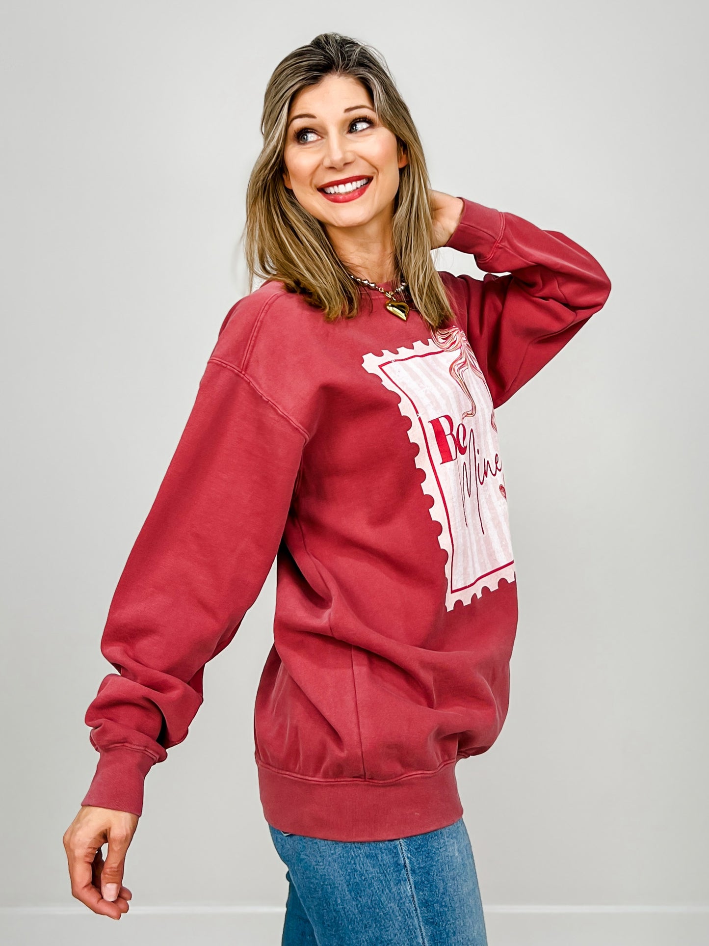 Be Mine Postage Stamp Sweatshirt