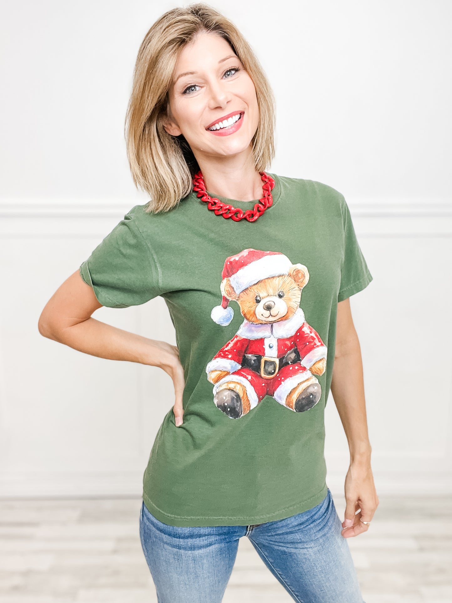 Santa Bear Graphic Top