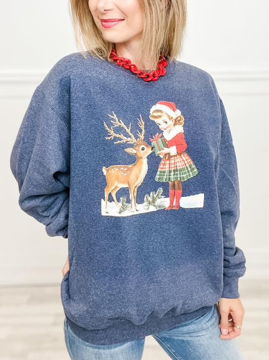 A Vintage Christmas Graphic Top