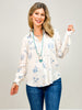 Western Print Button-Up Top
