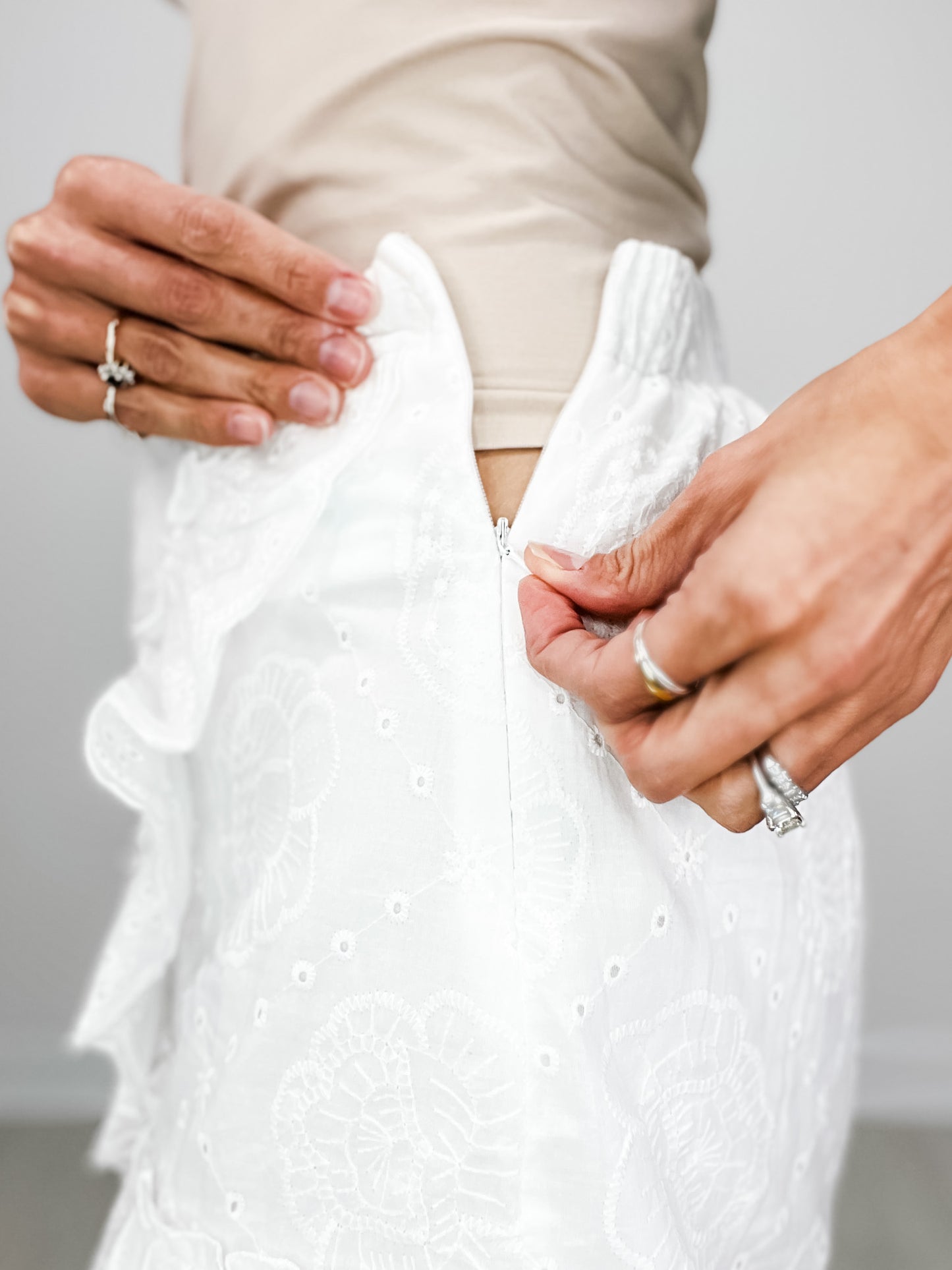 Ruffle Skirt with Elastic Waistband