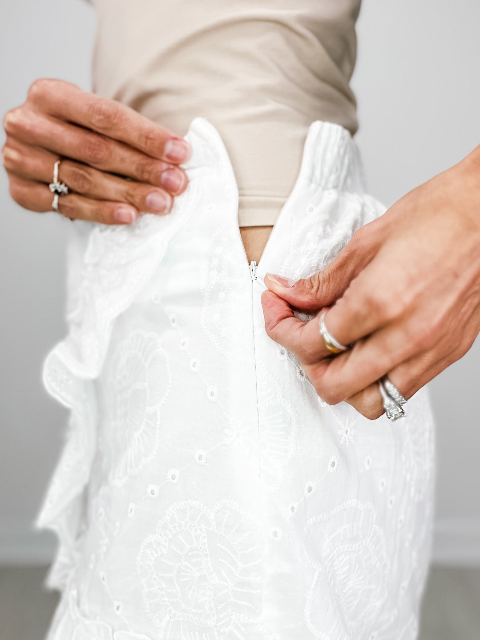 Ruffle Skirt with Elastic Waistband