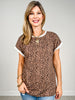 Short Sleeve Round Neck Leopard Print Top