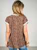Short Sleeve Round Neck Leopard Print Top