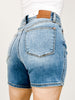 Judy Blue BRYLEE Two Button Mid Length Dad Jean Shorts