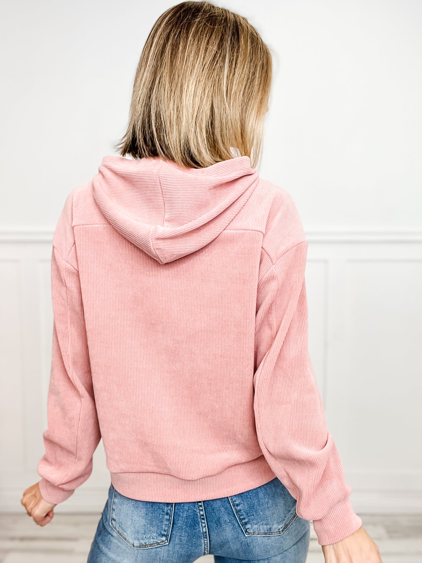 Relaxed Ribbed Corduroy Hoodie