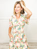 Nothing Sweeter Floral Print Smocked Waist Short Sleeve Midi Dress