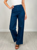 High Waist Front Seam Wide Leg Jeans