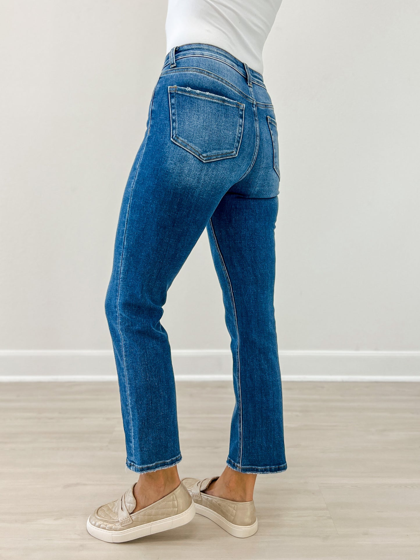 Lovervet by Vervet ENRICH Hi-Rise Ankle Slim Straight Denim Jeans