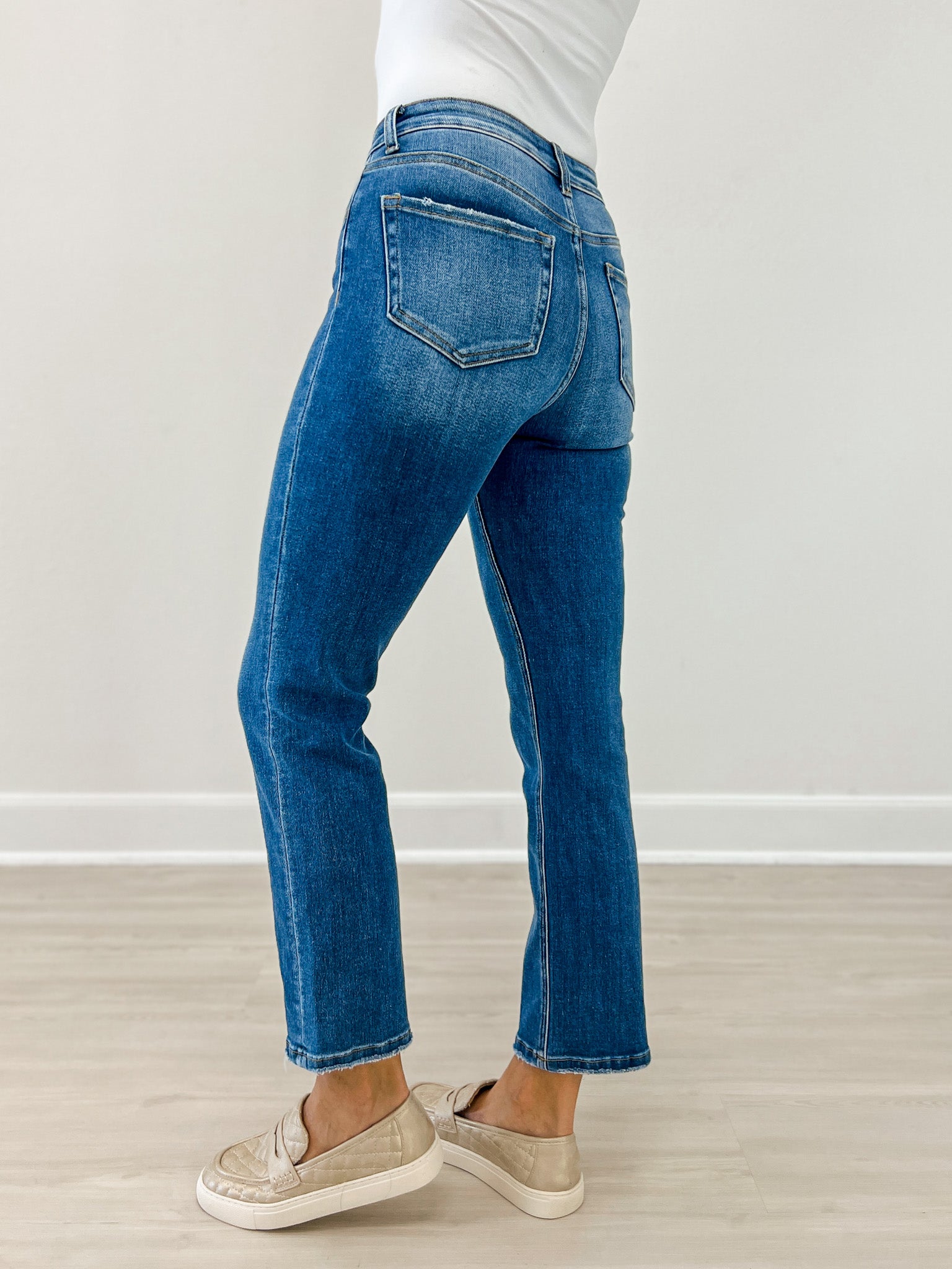 Lovervet by Vervet ENRICH Hi-Rise Ankle Slim Straight Denim Jeans
