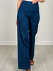 High Waist Front Seam Wide Leg Jeans
