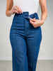 High Waist Front Seam Wide Leg Jeans