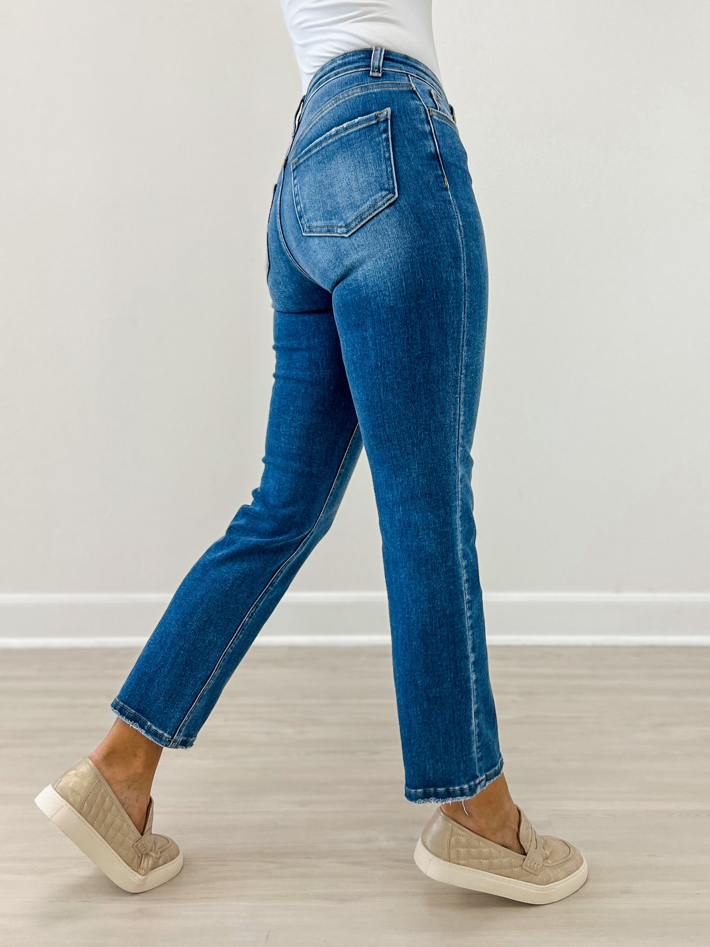 Lovervet by Vervet ENRICH Hi-Rise Ankle Slim Straight Denim Jeans