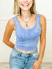 Stone Washed Ribbed Seamless Top with Bra Pads