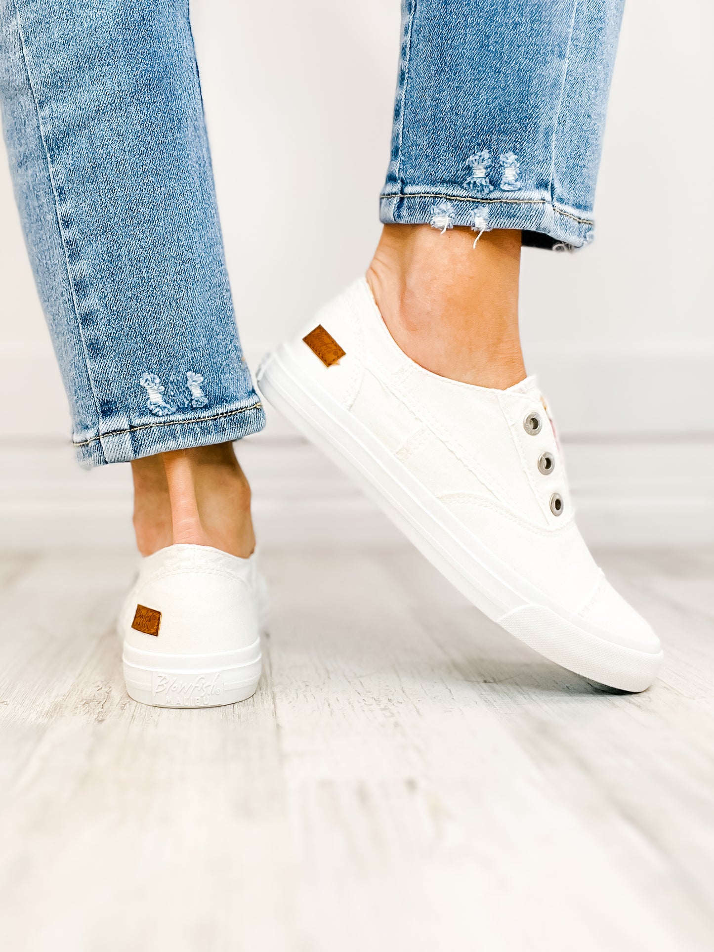 Blowfish Malia Slip-On Canvas Tennis Shoes in White