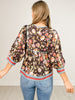 Vintage Floral 3/4 Sleeve Empire Waist Top