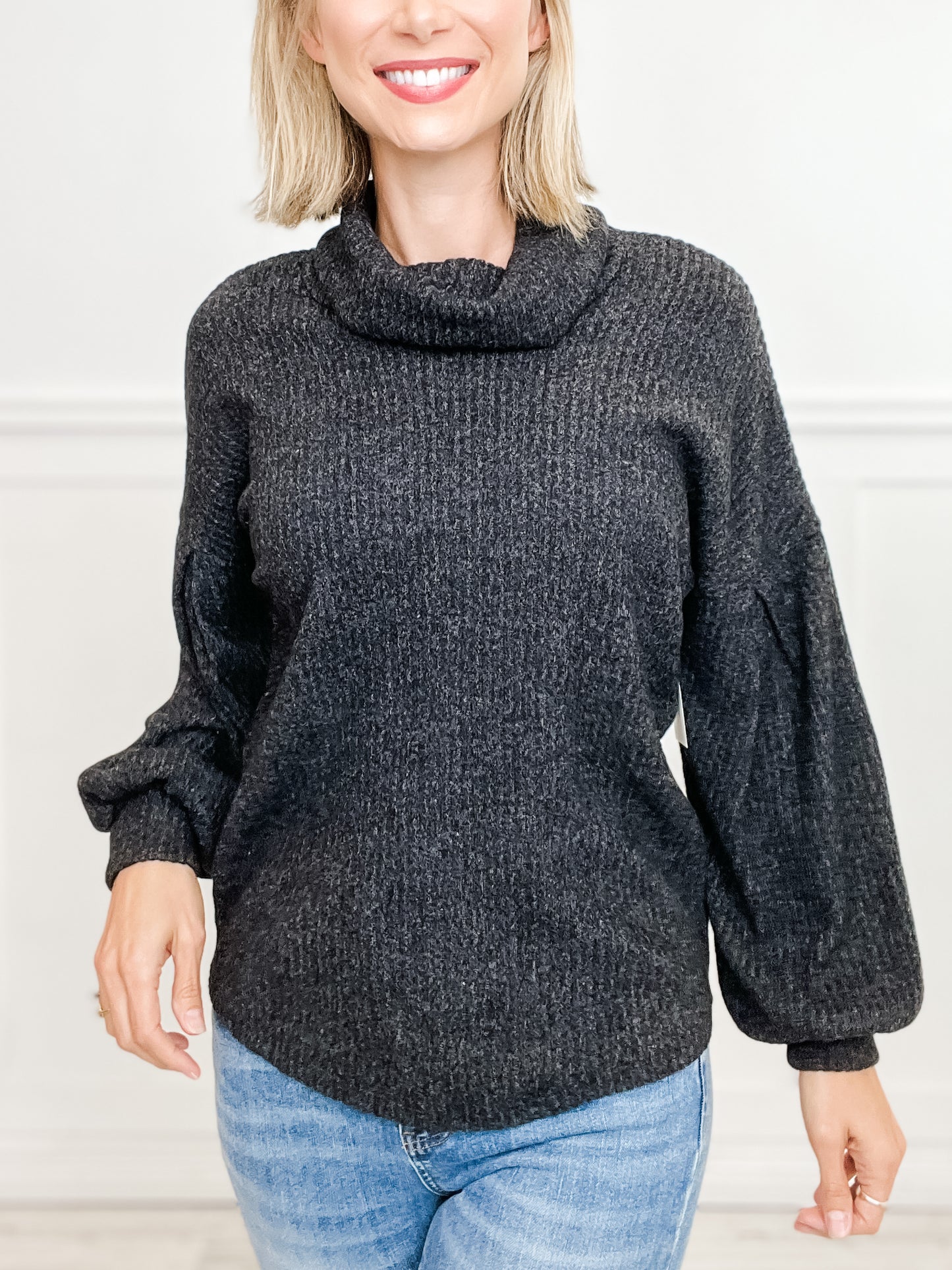 Brushed Solid Turtleneck Sweater