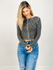 Long Sleeve Solid Knit Top with Merrow Edge Detail