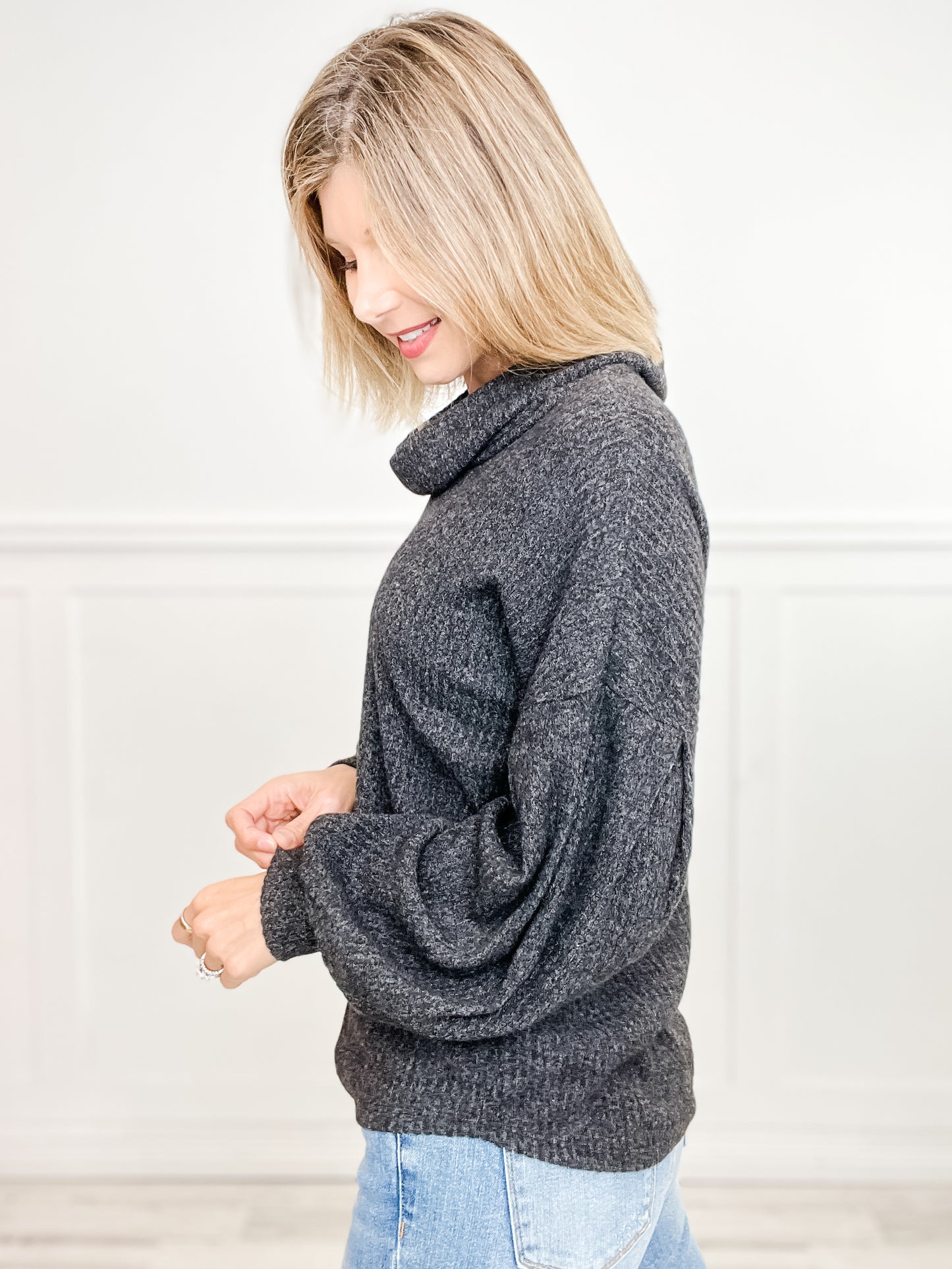 Brushed Solid Turtleneck Sweater