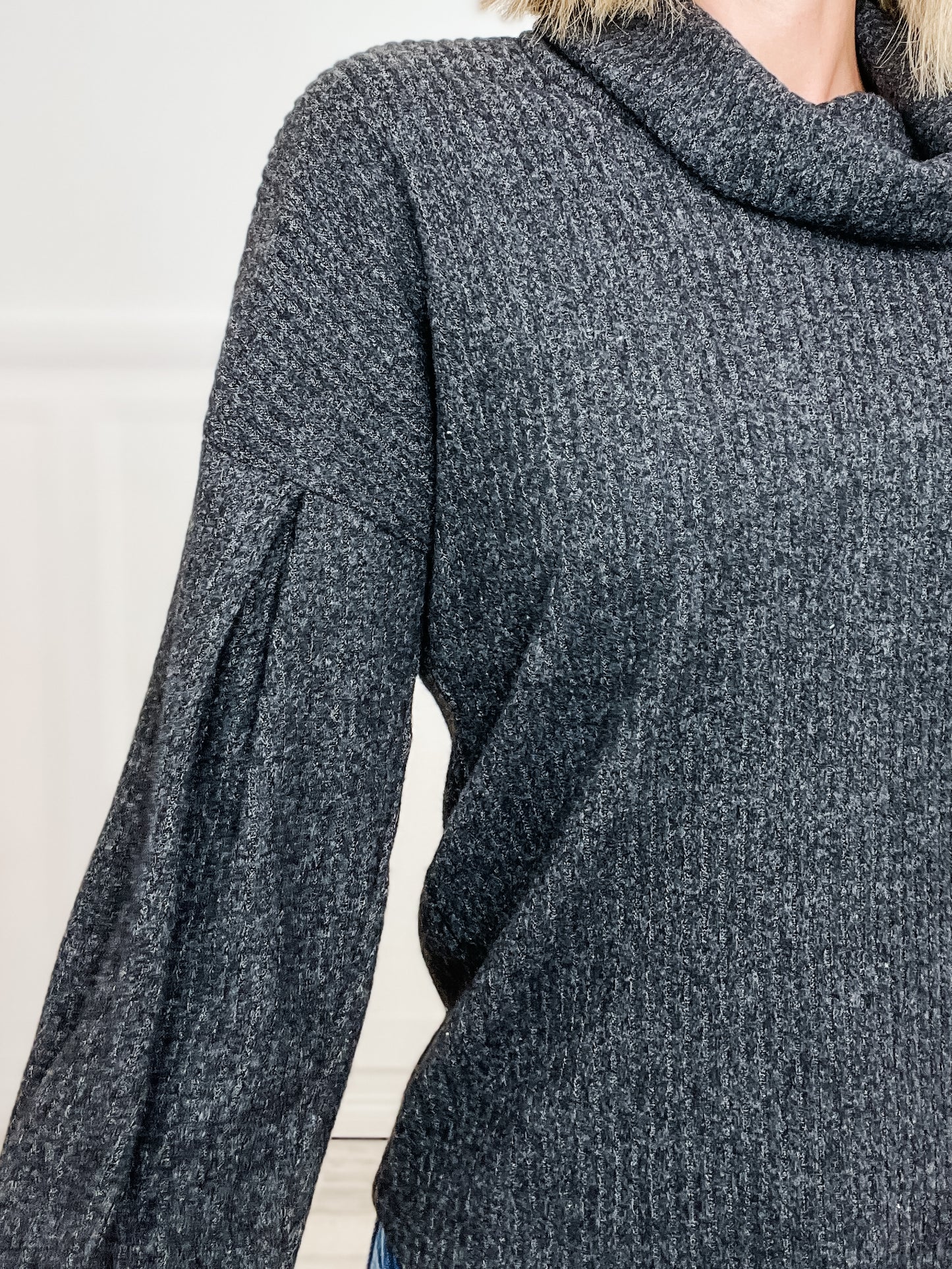 Brushed Solid Turtleneck Sweater