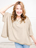 Easy Does It Three Quarter Sleeve Solid Knit Pullover