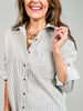 Striped Long Sleeve Collared Shirt