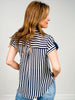 Short Sleeve Striped Lightweight Woven Top