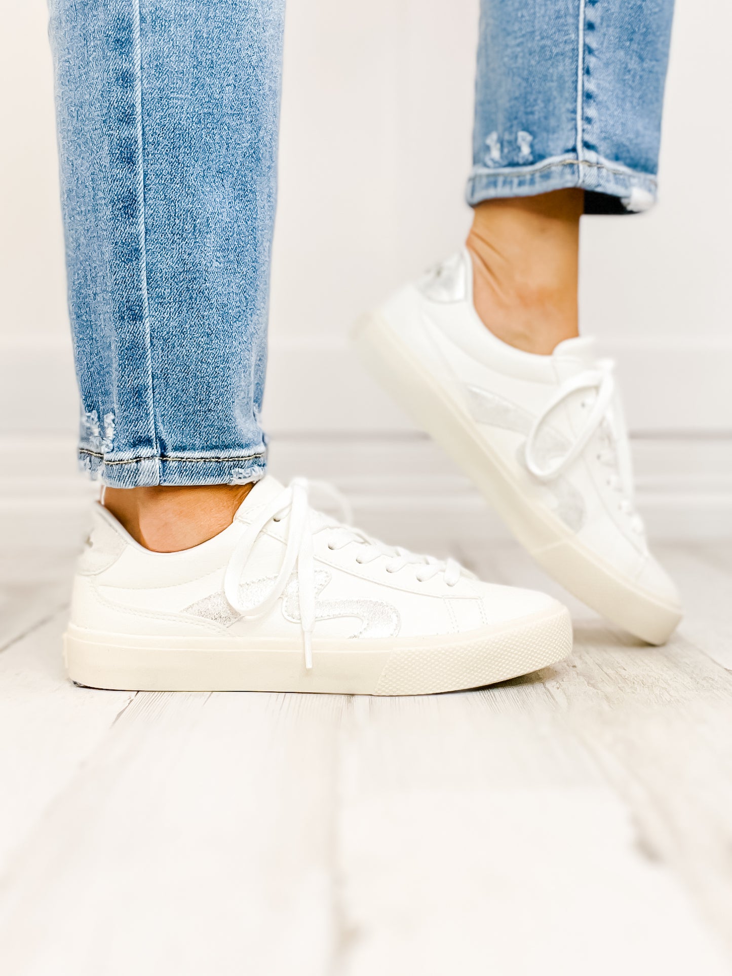 Blowfish Vice Tennis Shoes in White Ella Silver Voyager