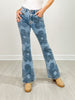 High Rise Washed Floral Bootcut Jeans
