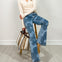 High Rise Washed Floral Bootcut Jeans