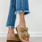 Corkys Airplane Mode Double Bow Sandals in Sand Faux Suede