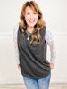 French Terry with Paisley Tri-blend Color Block Top