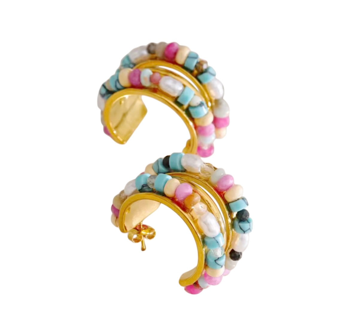 Jennifer Beaded Hoops