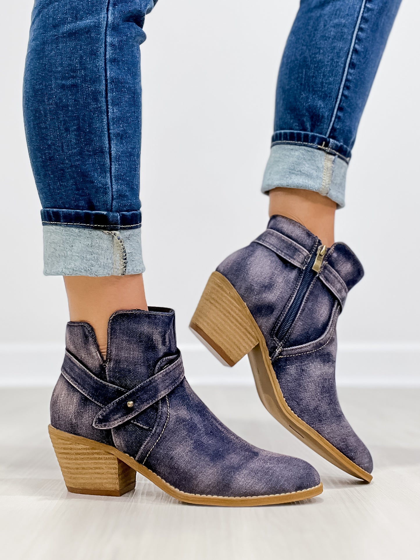 Corkys Fed Up Booties in WASHED BLUE DENIM