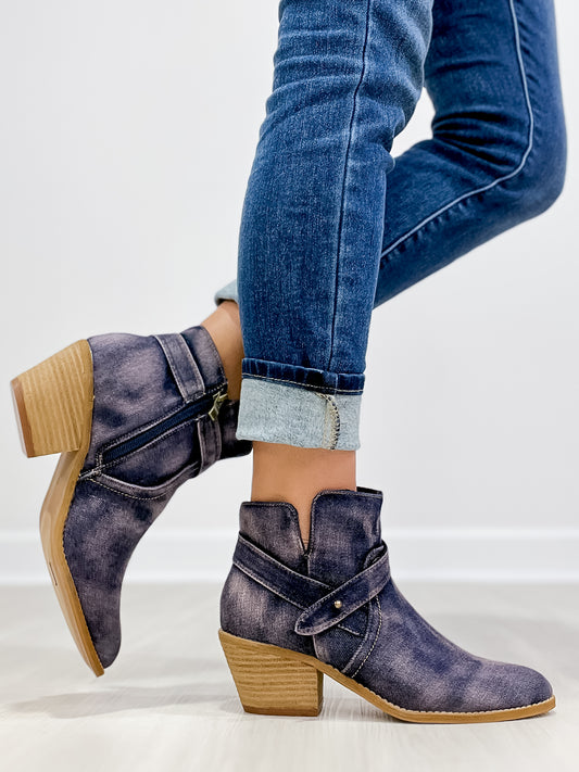 Corkys Fed Up Booties in WASHED BLUE DENIM